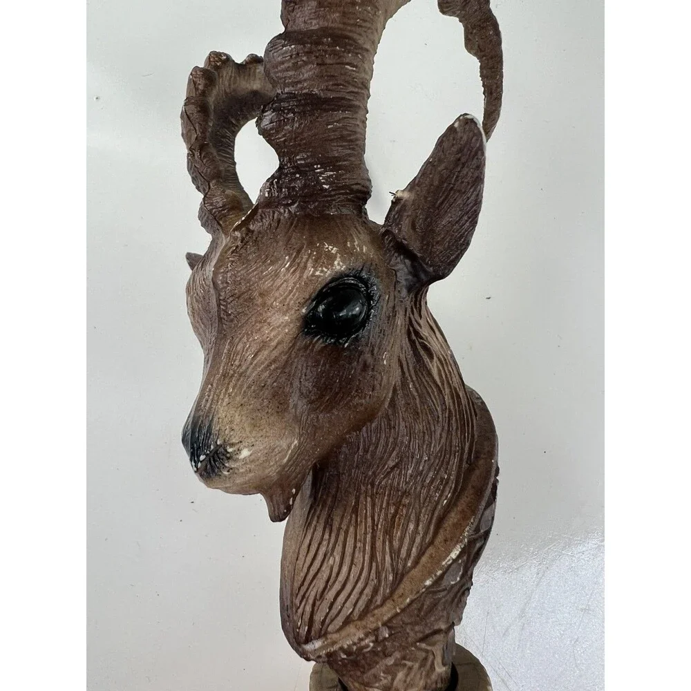 Vintage Ram Head Bottle Stopper Cork Wine Liquor Plastic Faux Wood Cork Gift